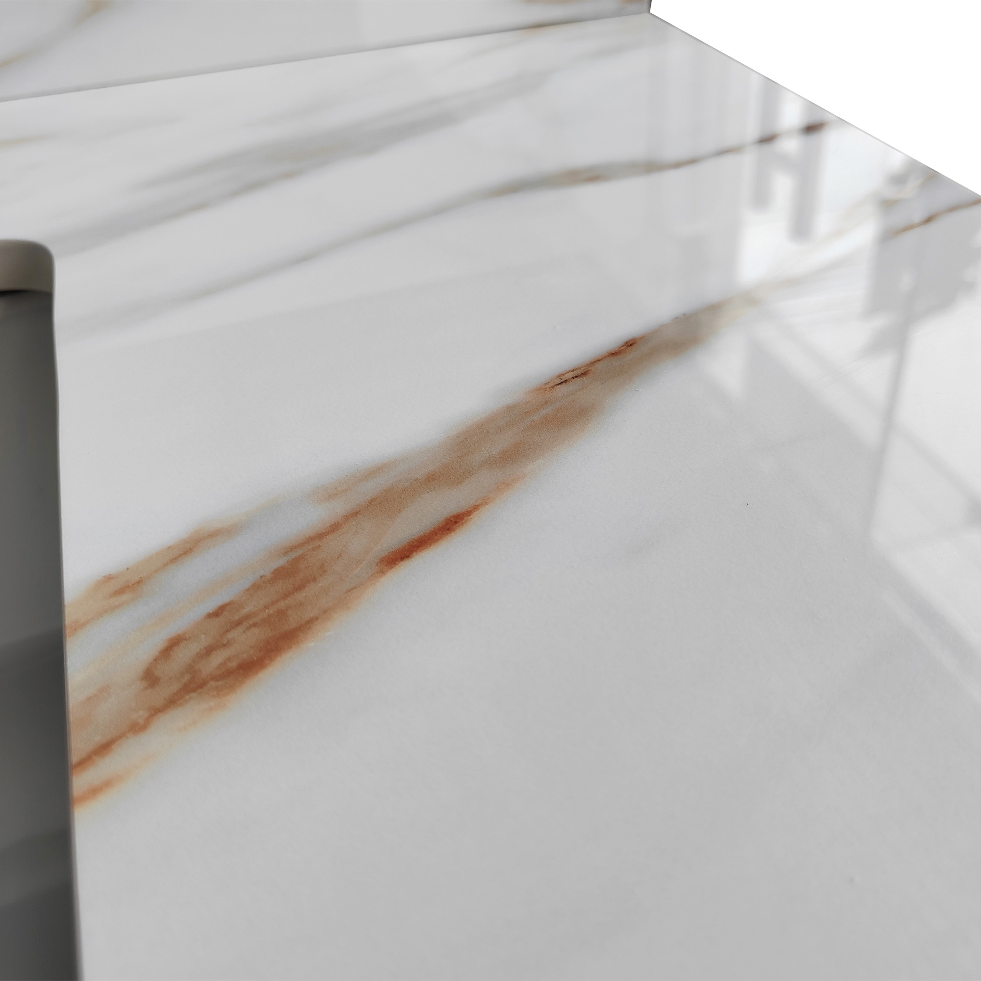 37" Sintered Stone Bathroom Vanity Top with Undermount Rectangular Sink - Carrara White Marble Countertop with 4" Backsplash