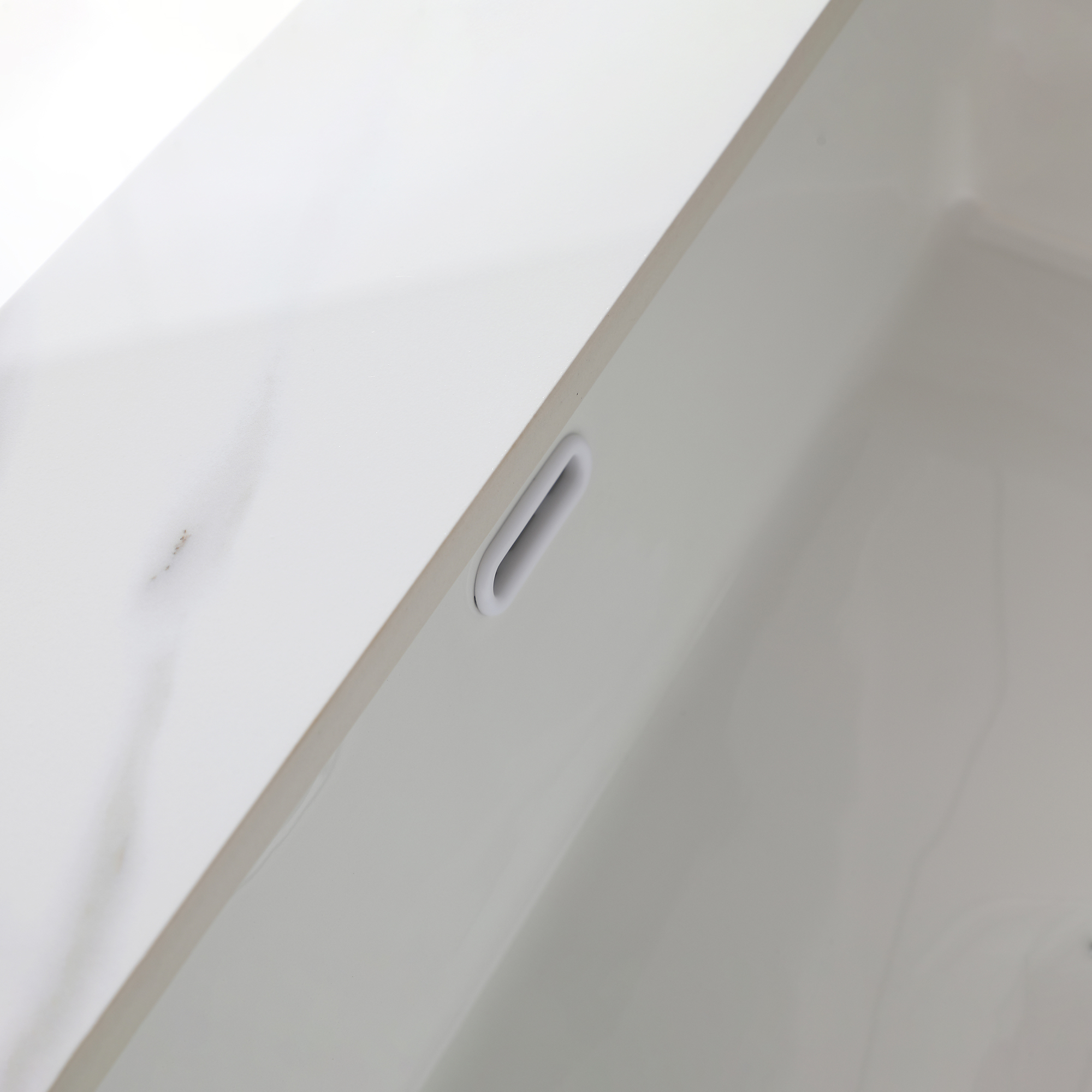 31 Inch Carrara White Sintered Stone Vanity Top with Undermount Rectangular Sink, Pre-Drilled for 8" Faucet Spread, Elegant Marble Bathroom Countertop