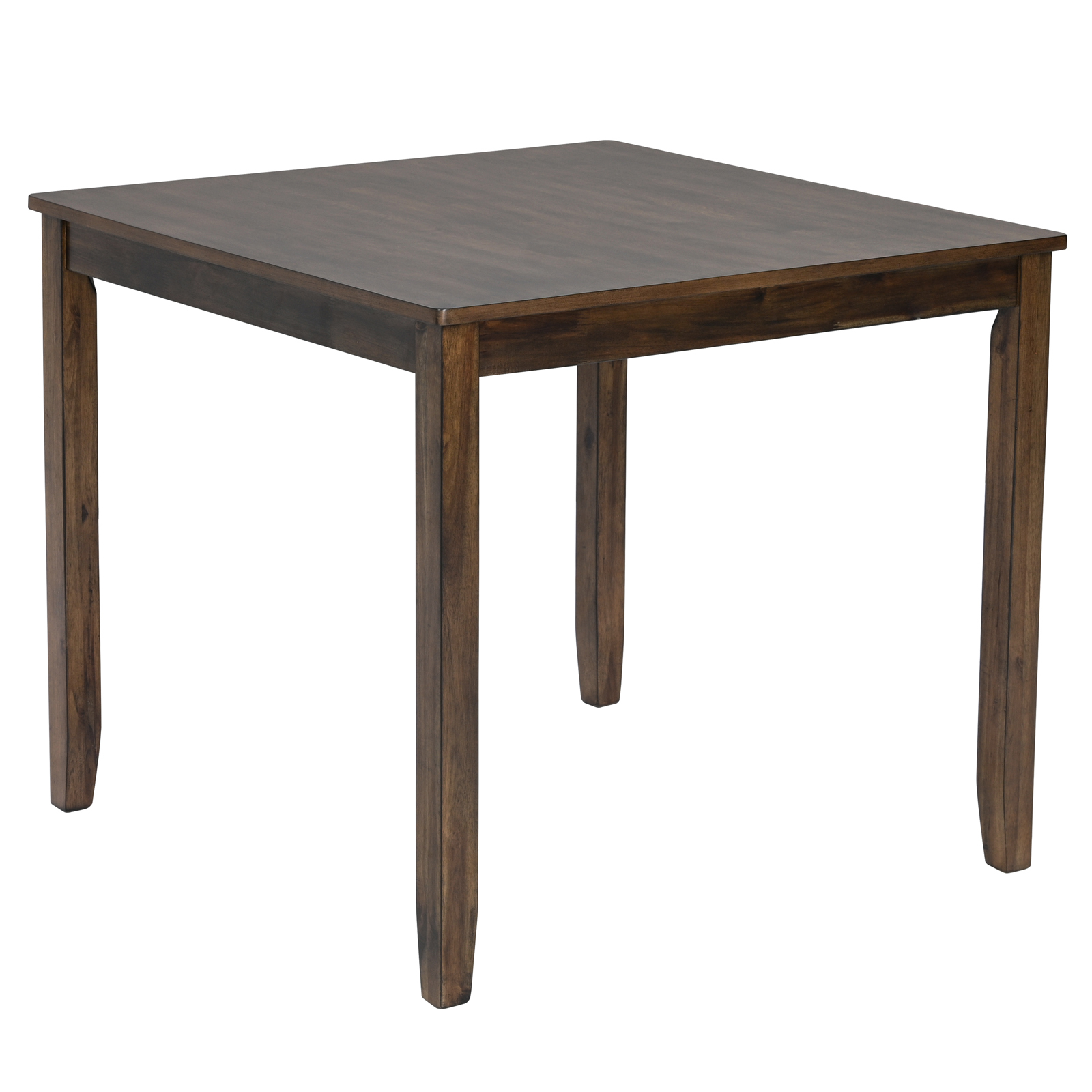 Modern 5-Piece Square Dining Table Set for 4, Walnut Finish Wood Kitchen Table with Upholstered Chairs