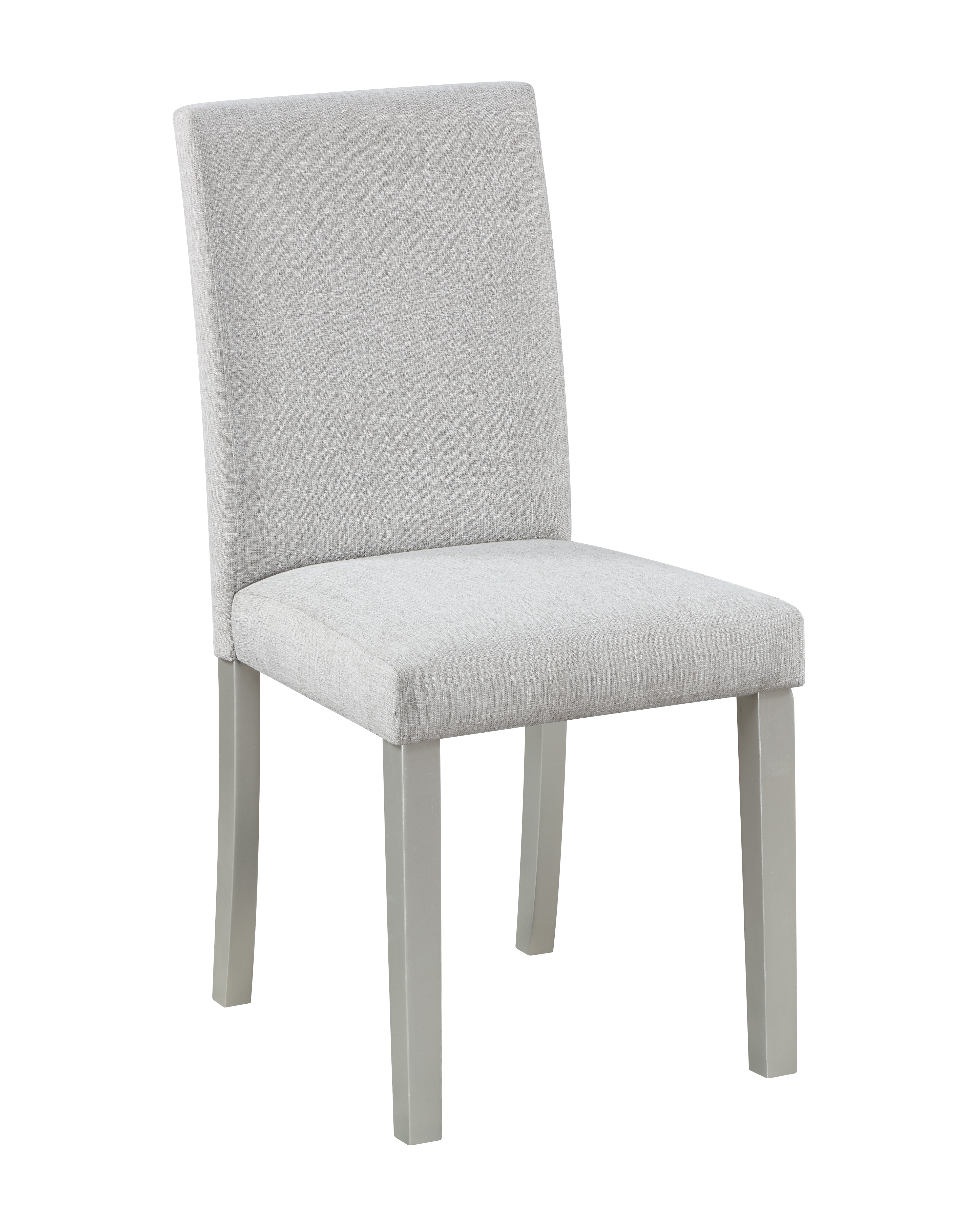 5-Piece Modern Square Dining Set with Crystal Accents, Silver Gray Wood Kitchen Table and 4 Upholstered Beige Chairs for Small Spaces