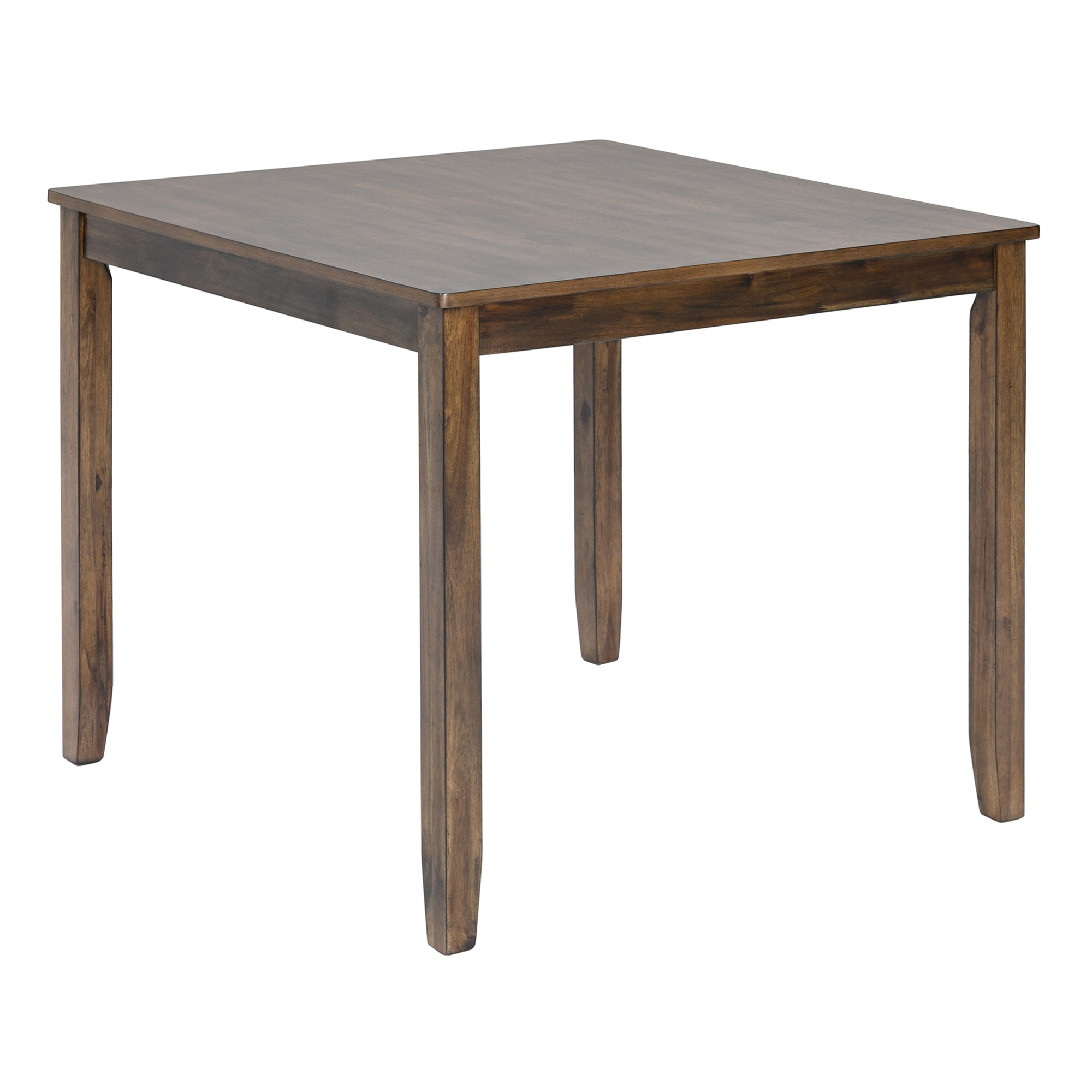 Modern 5-Piece Square Dining Table Set for 4, Walnut Finish Wood Kitchen Table with 4 Upholstered Cross-Back Chairs