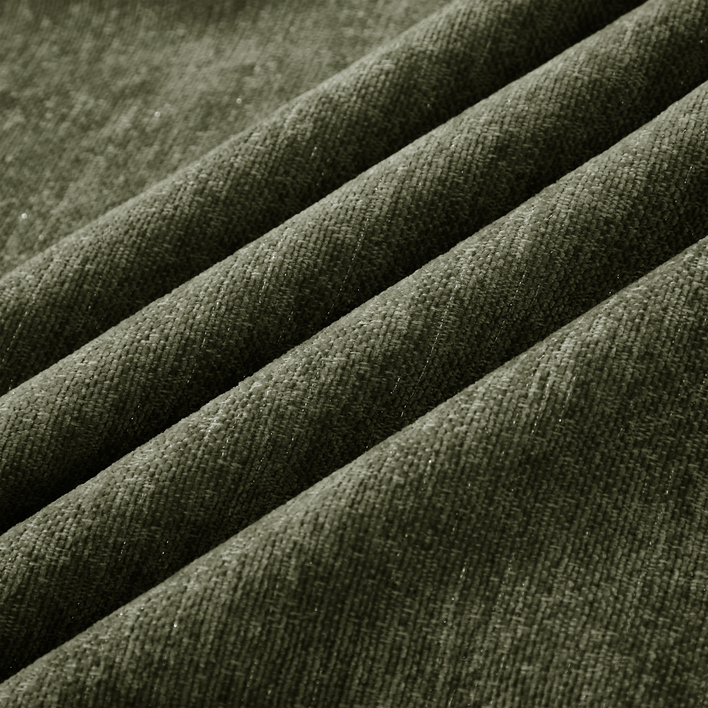 Classic Green Chenille U-Shaped Modular Sectional Sofa with Removable Ruffle Skirt & Flared Arms