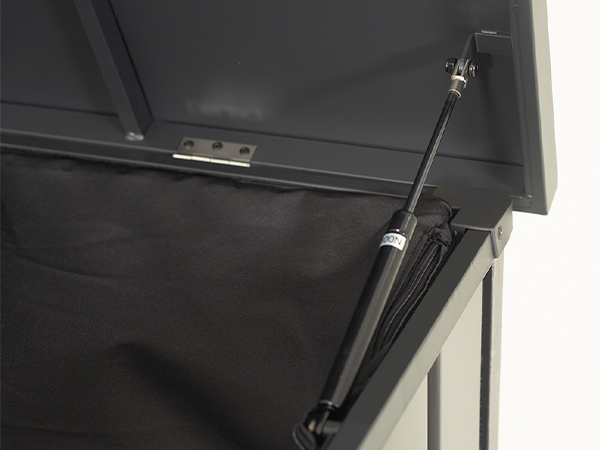 200 Gallon Large Metal Outdoor Storage Box with Waterproof Liner - Lockable Gray Deck Box for Patio, Garden & Poolside