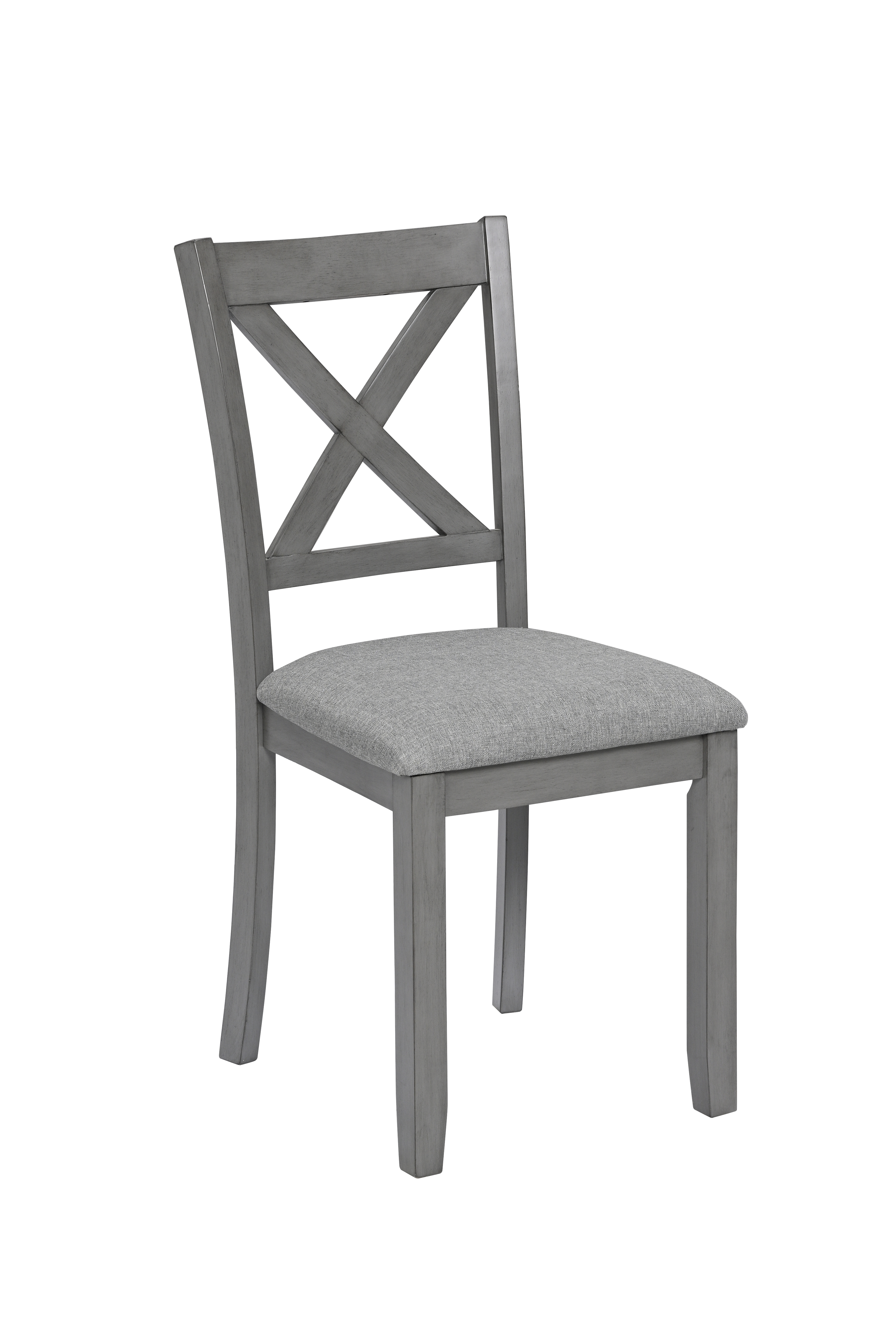 5-Piece Gray Acacia Wood Dining Set for 4 - Modern Rectangular Kitchen Table & Chairs