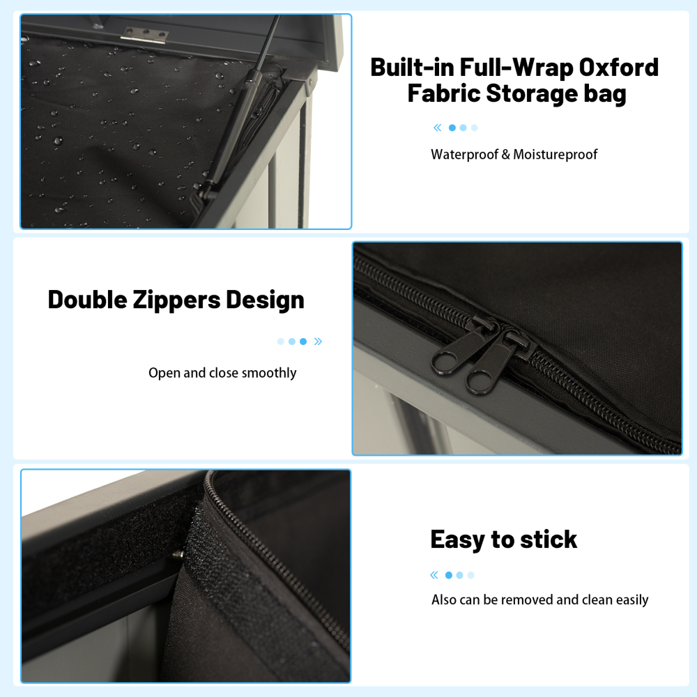 200 Gallon Large Metal Outdoor Storage Box with Waterproof Liner - Lockable Gray Deck Box for Patio, Garden & Poolside