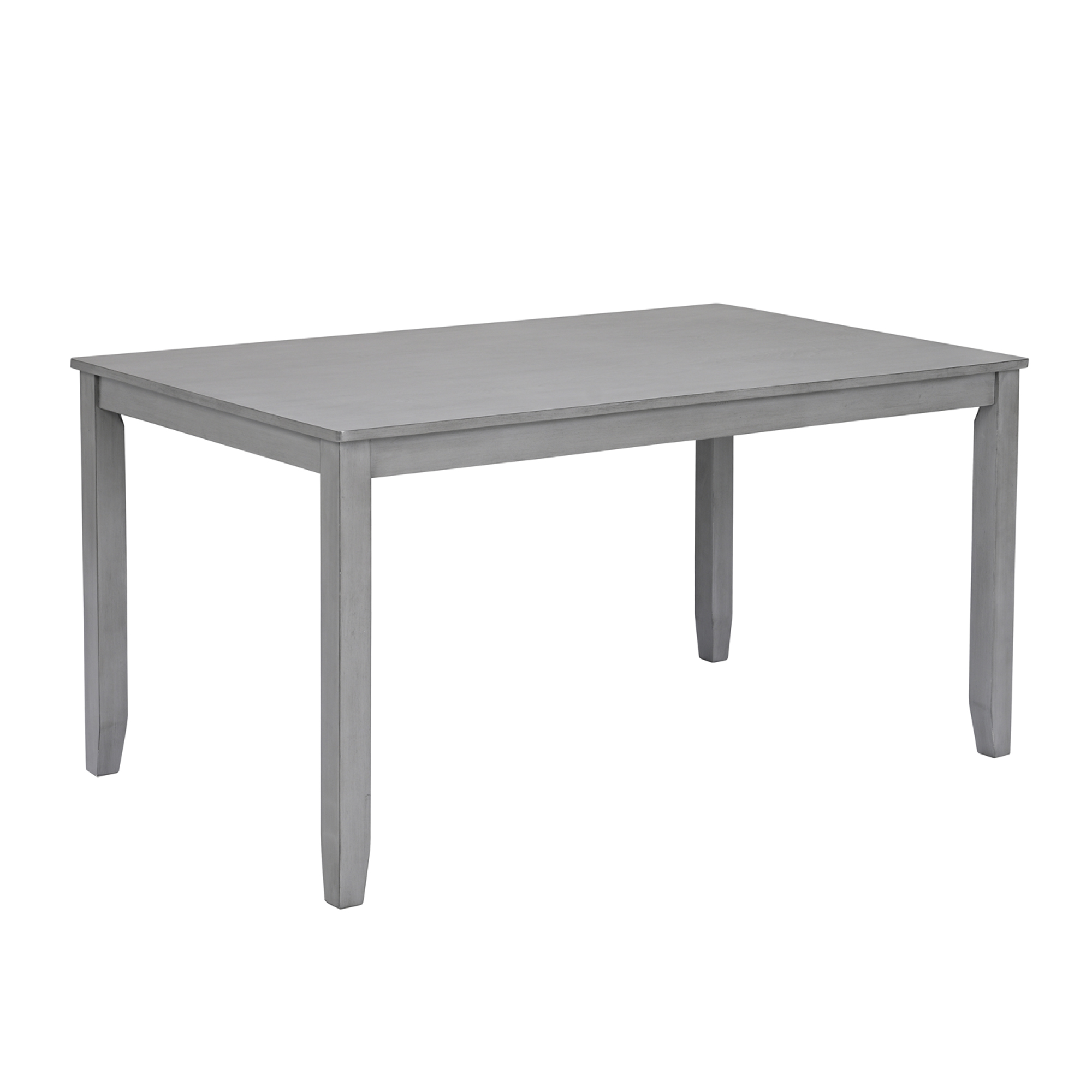 7-Piece Solid Wood Dining Set, Modern Grey Kitchen Table with 6 Upholstered X-Back Chairs