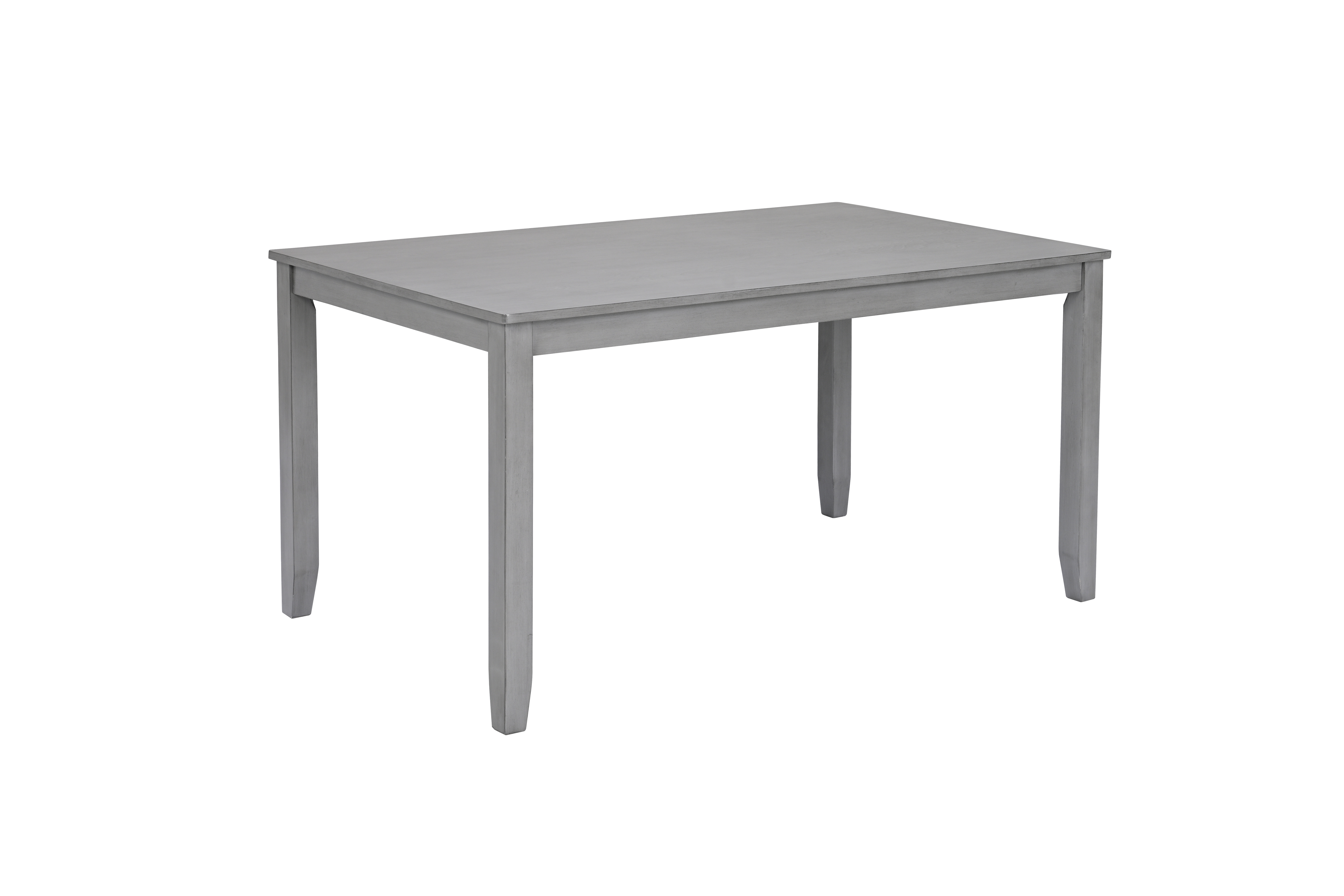 5-Piece Gray Acacia Wood Dining Set for 4 - Modern Rectangular Kitchen Table & Chairs