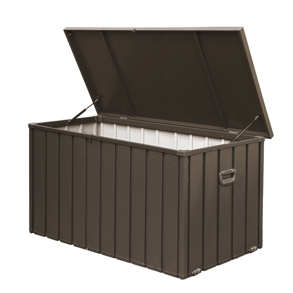 200 Gallon Outdoor Storage Deck Box - Waterproof Galvanized Steel Patio Bin for Cushions & Garden Tools