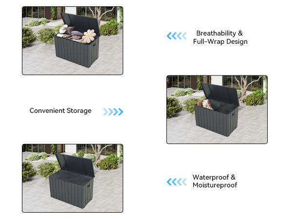 200 Gallon Large Metal Outdoor Storage Box with Waterproof Liner - Lockable Gray Deck Box for Patio, Garden & Poolside