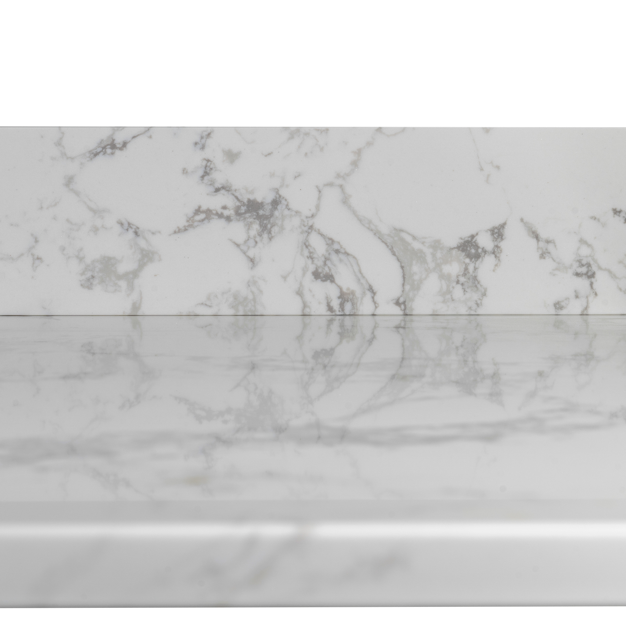 Montary 43" White Marble Bathroom Vanity Top with Undermount Sink and Backsplash - Engineered Stone Countertop for Modern Bathrooms