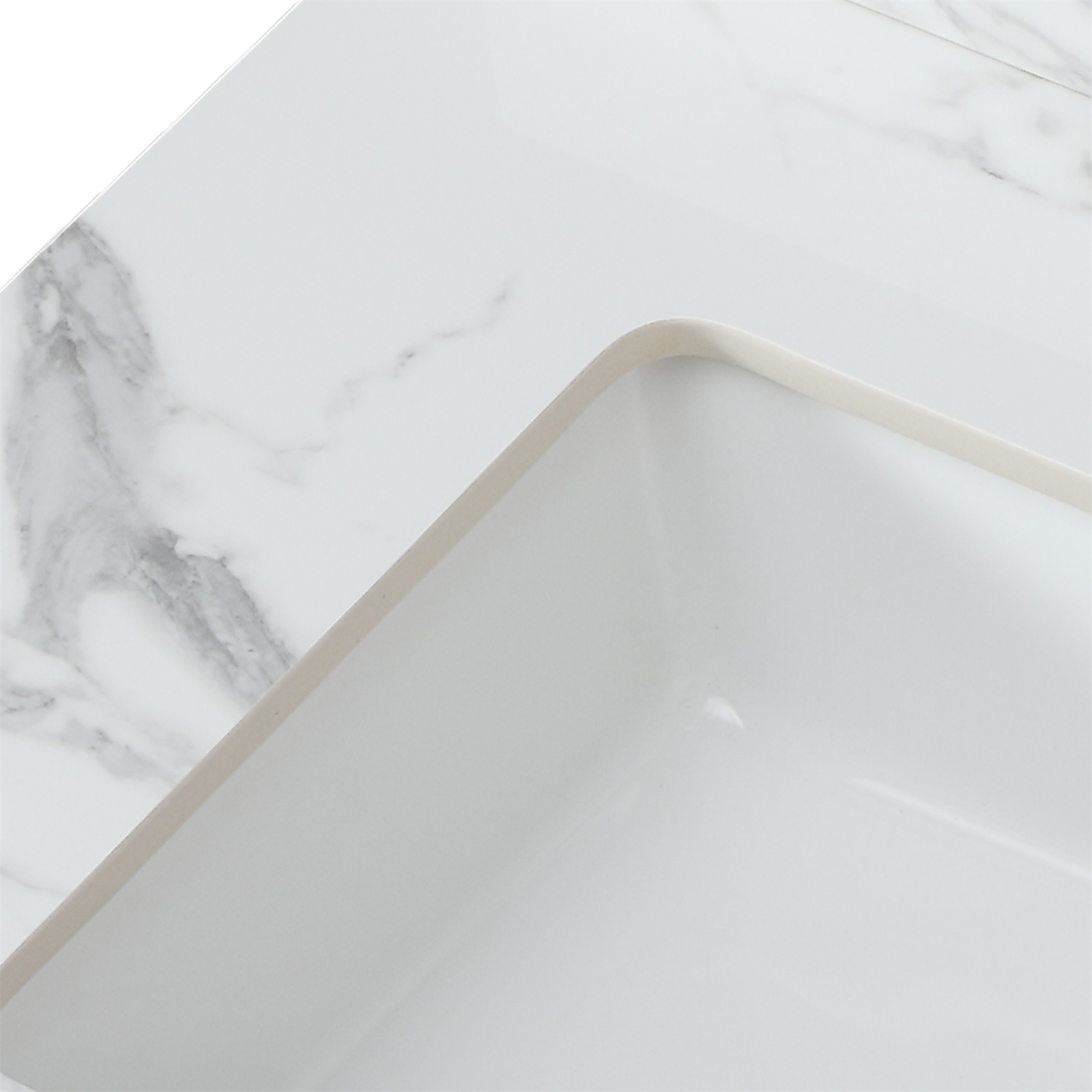 31"x22" Sintered Stone Bathroom Vanity Top with Rectangular Undermount Ceramic Sink & Backsplash – Carrara White Countertop for Modern & Traditional Vanities