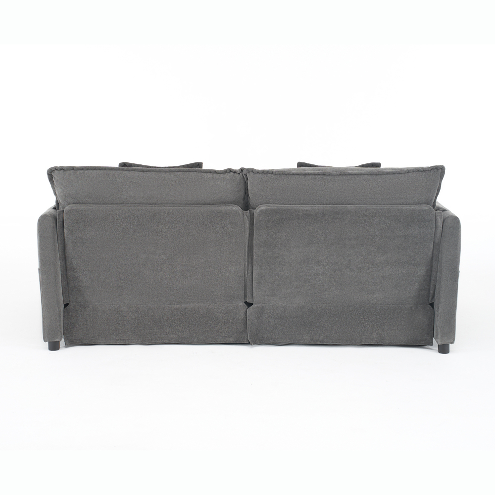 Oversized Chenille Loveseat Sofa with Deep Seat, Modern Cloud Couch for Living Room & Bedroom, Grey