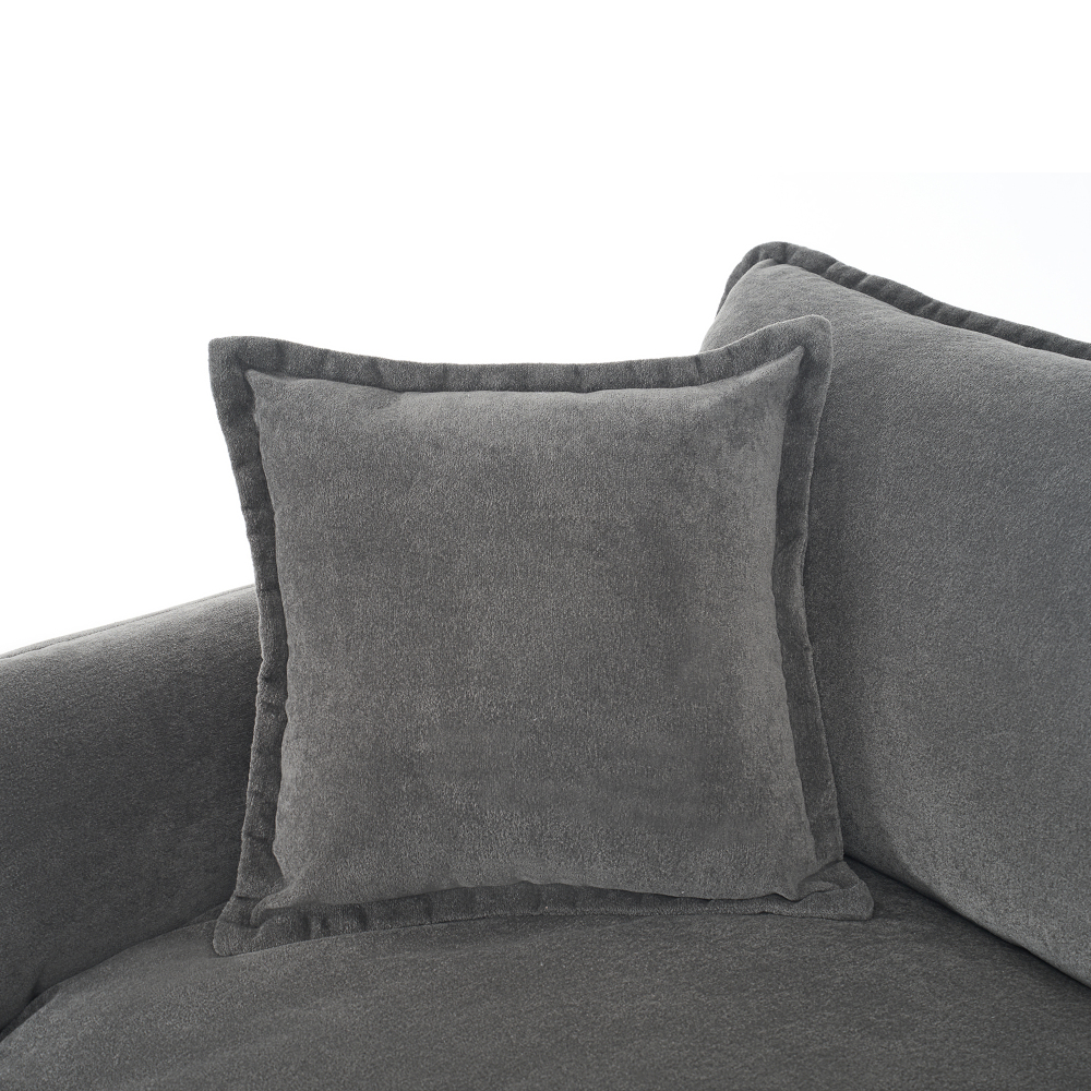 Oversized Modular Sectional Sofa with 2 Ottomans - Deep Seat U-Shaped Chenille Couch Set for Living Room, Grey