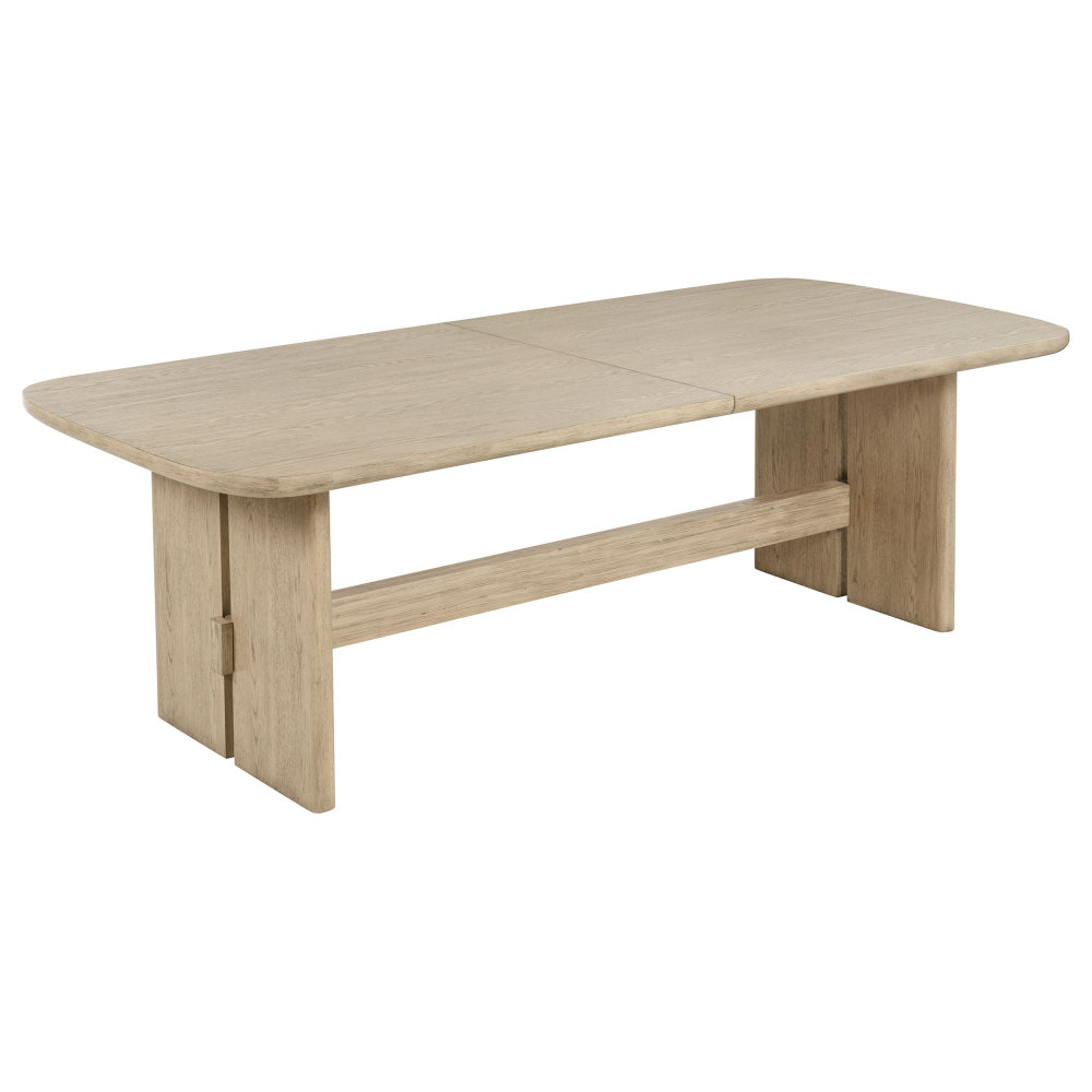 Beige Oak 7-Piece Rectangular Wood Dining Table Set with Woven Chair Backs, Light Fabric Upholstery, Beige Finish, Solid and Engineered Wood Construction