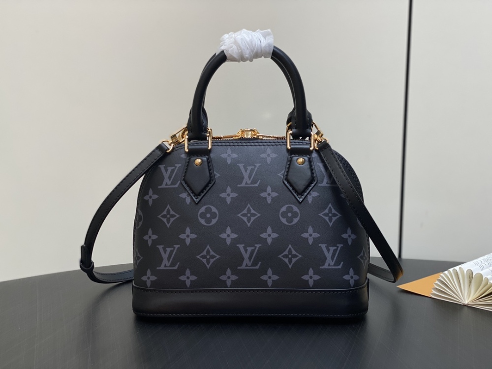 Black Full Leather Silk Screen Printed Shell Bag
