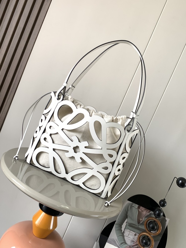 Small Cowhide Cutout Anagram Tote Handbag