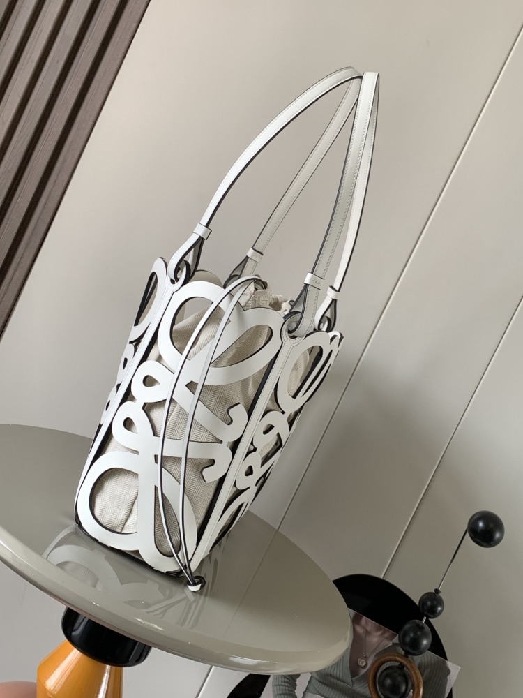 Small Cowhide Cutout Anagram Tote Handbag