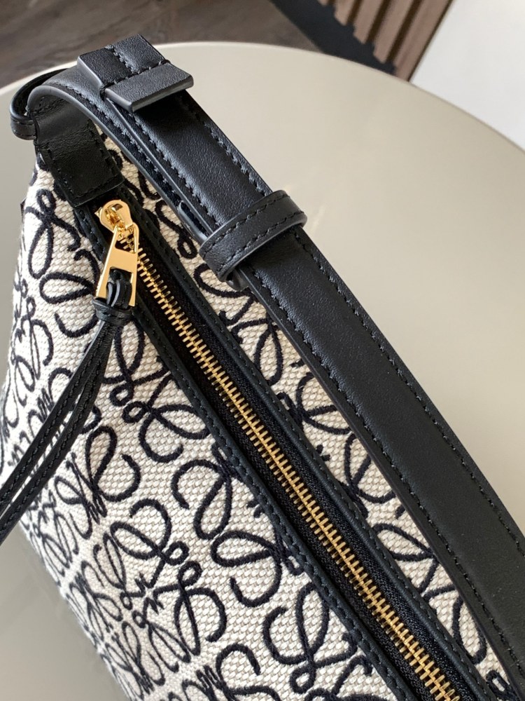 Anagram Jacquard and Cowhide Cubi Handbag Small Lunchbox Bag