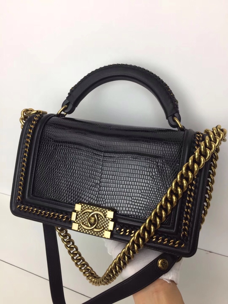 67086 Handheld Black Lizard Skin