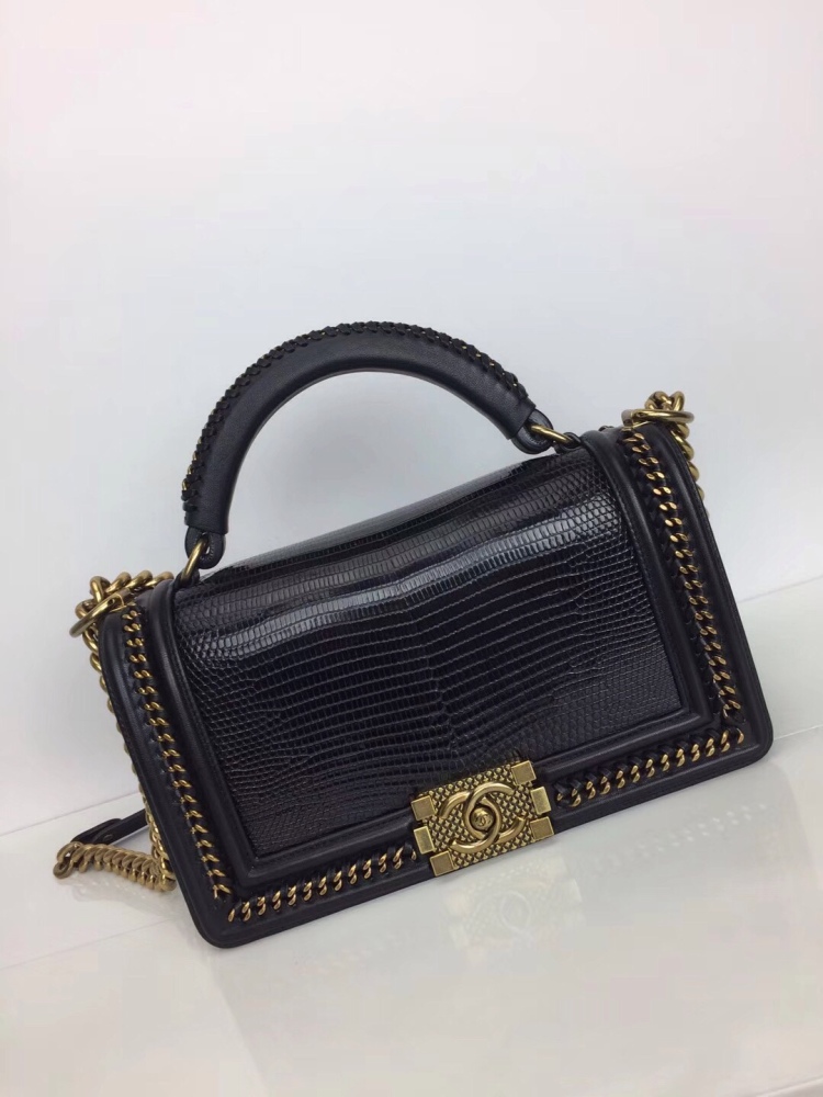 67086 Handheld Black Lizard Skin