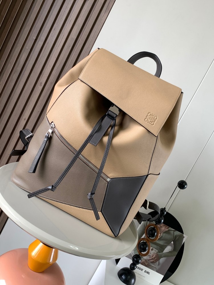 puzzle BackpackSoft grained cowhide leatherMilitary backpacks Backpack