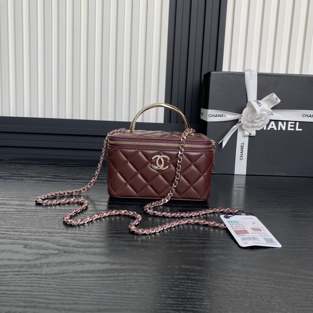 24k Rhinestone Handle Cosmetic Bag AP4317