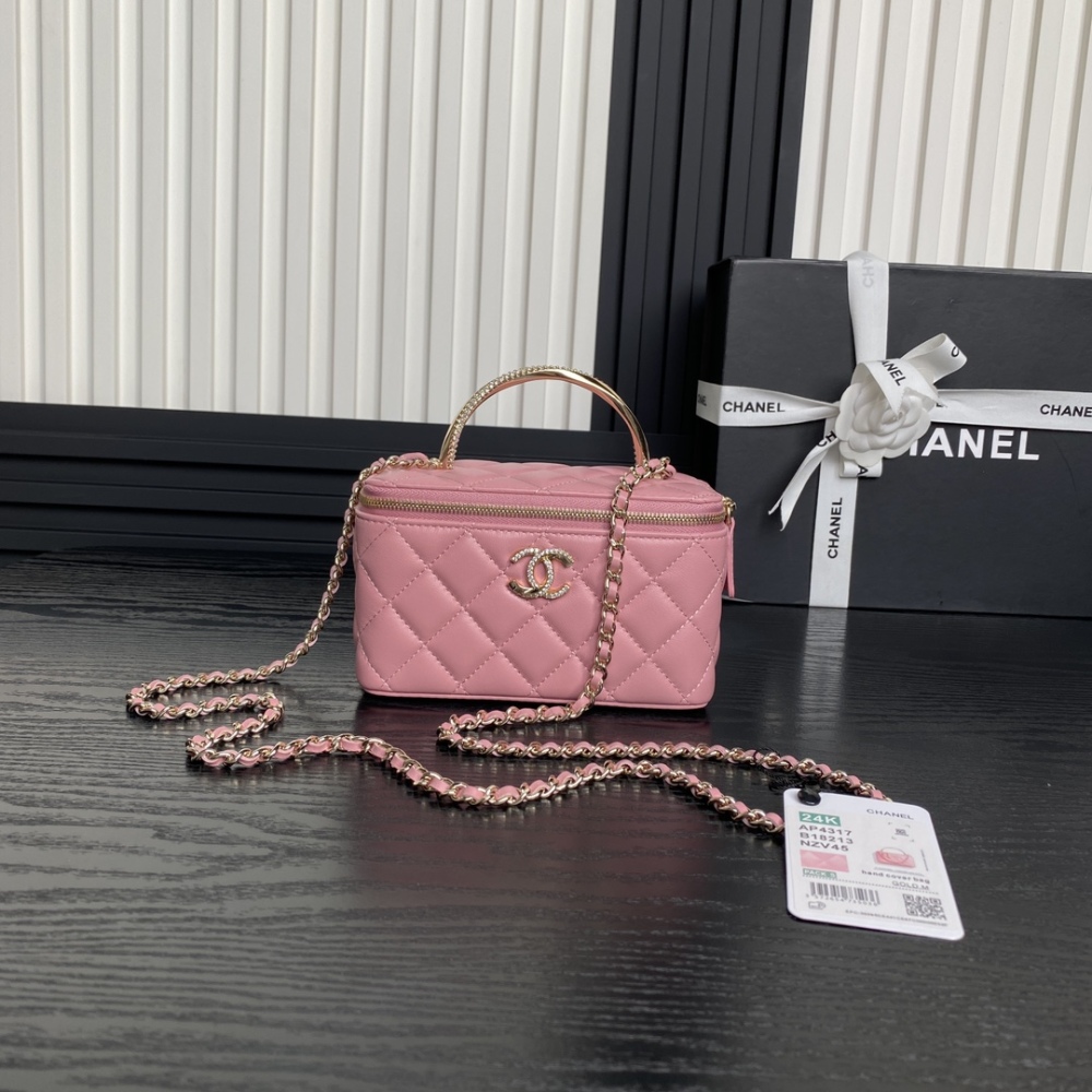 24k Rhinestone Handle Cosmetic Bag AP4317