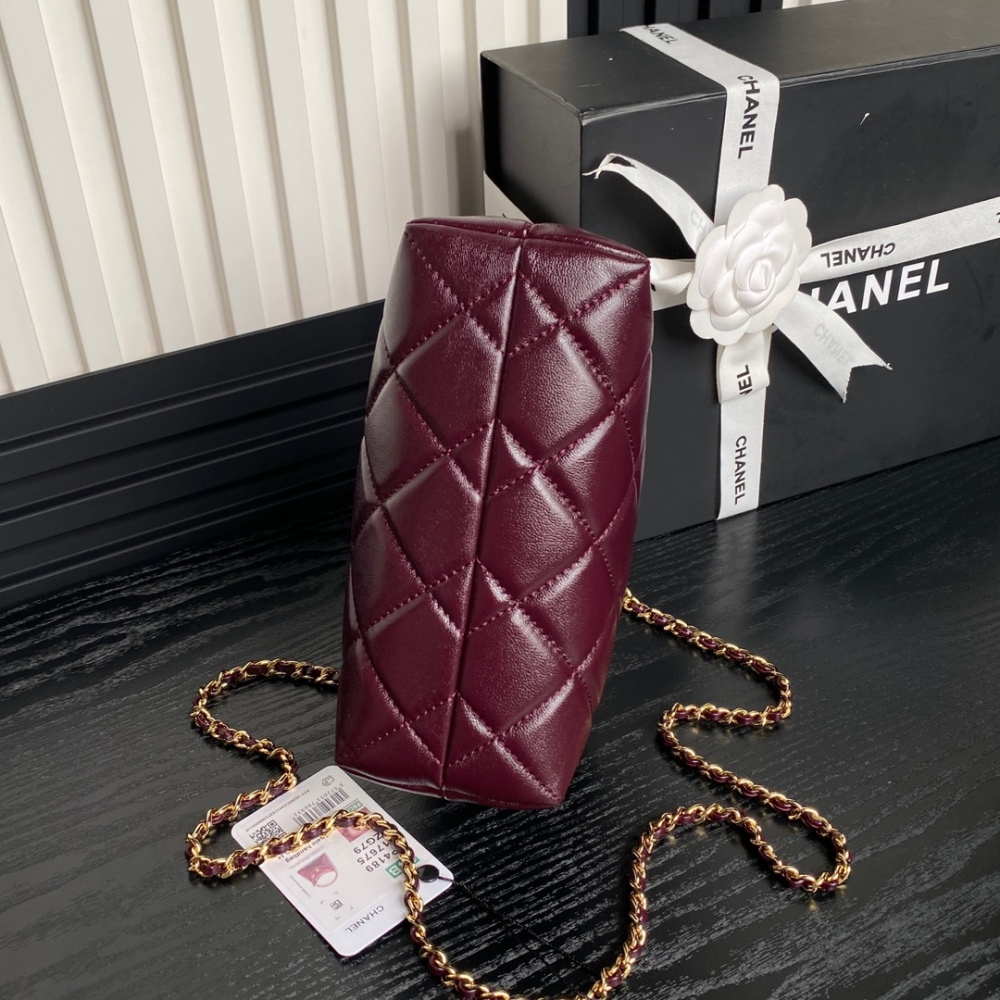 24B Lunchbox Bag Hobo Braided Handle AP4189 with Metal Chain