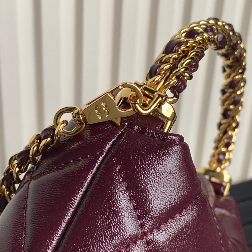 24B Lunchbox Bag Hobo Braided Handle AP4189 with Metal Chain