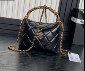 24B Lunchbox Bag Hobo Braided Handle AP4189 with Metal Chain