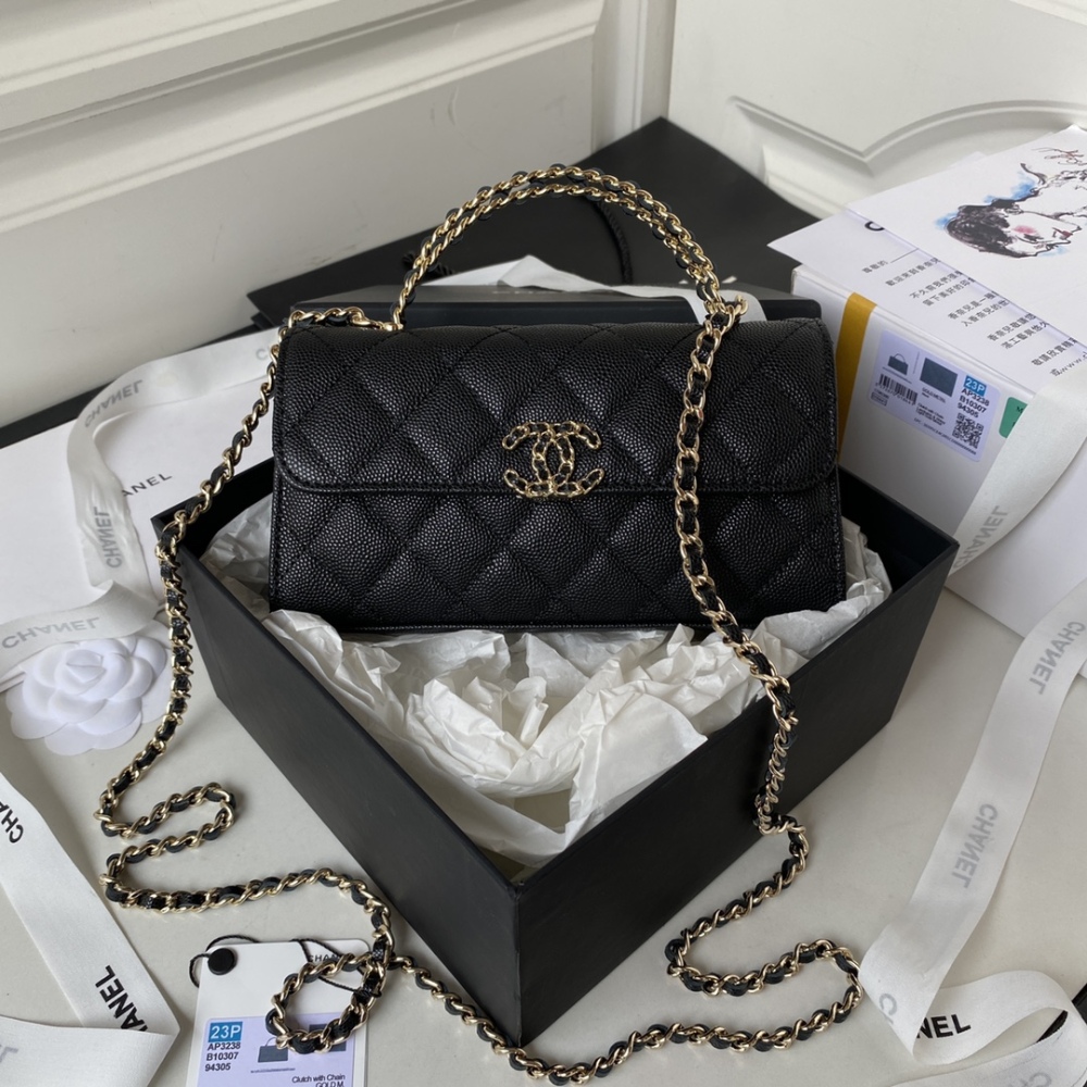 23p Chanel Dark Horse Kelly Long Handle Bag
