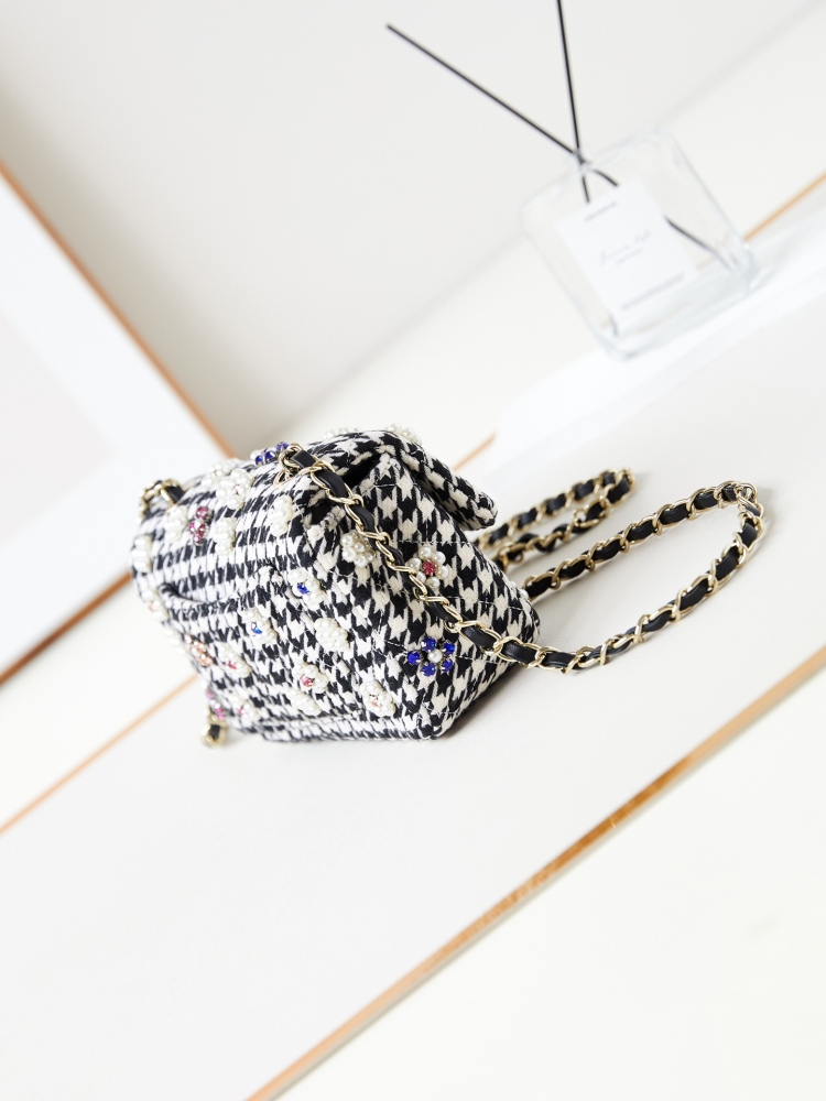 Chanel  24B new spring sequin CF tweed and pearl interwoven