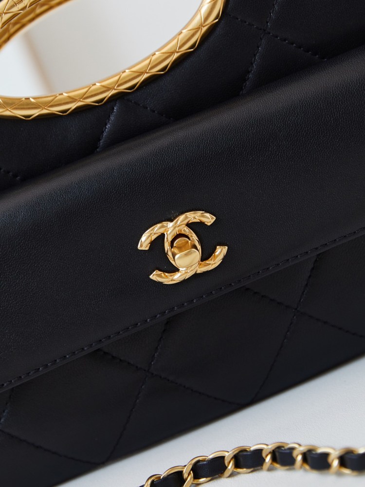 Chanel  24b new black gold evening bag