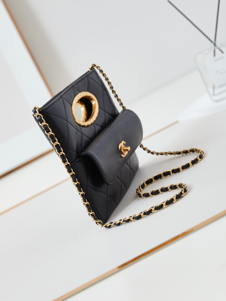 Chanel  24b new black gold evening bag
