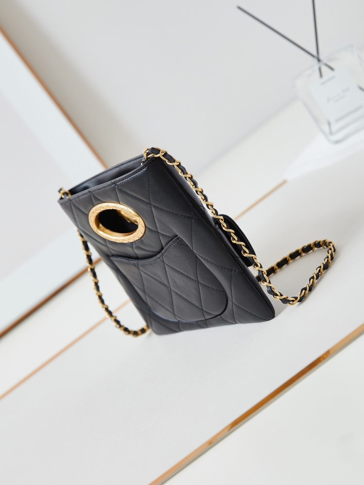 Chanel  24b new black gold evening bag