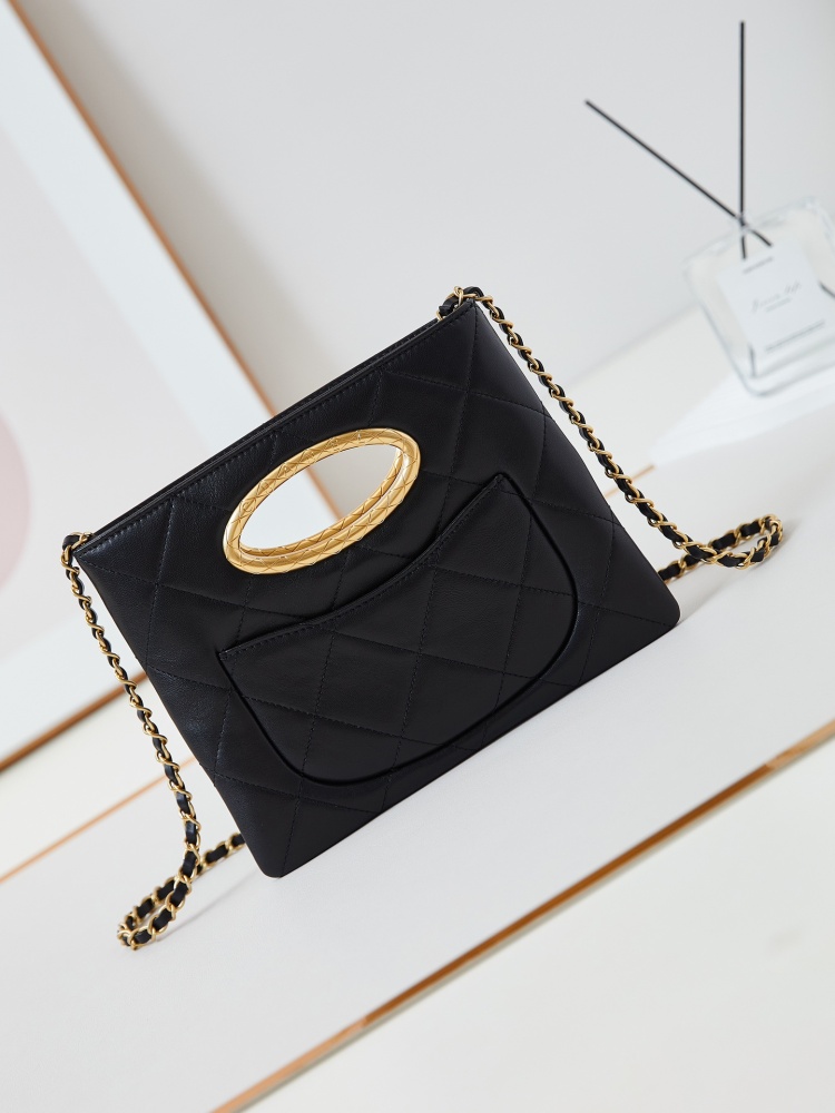 Chanel  24b new black gold evening bag