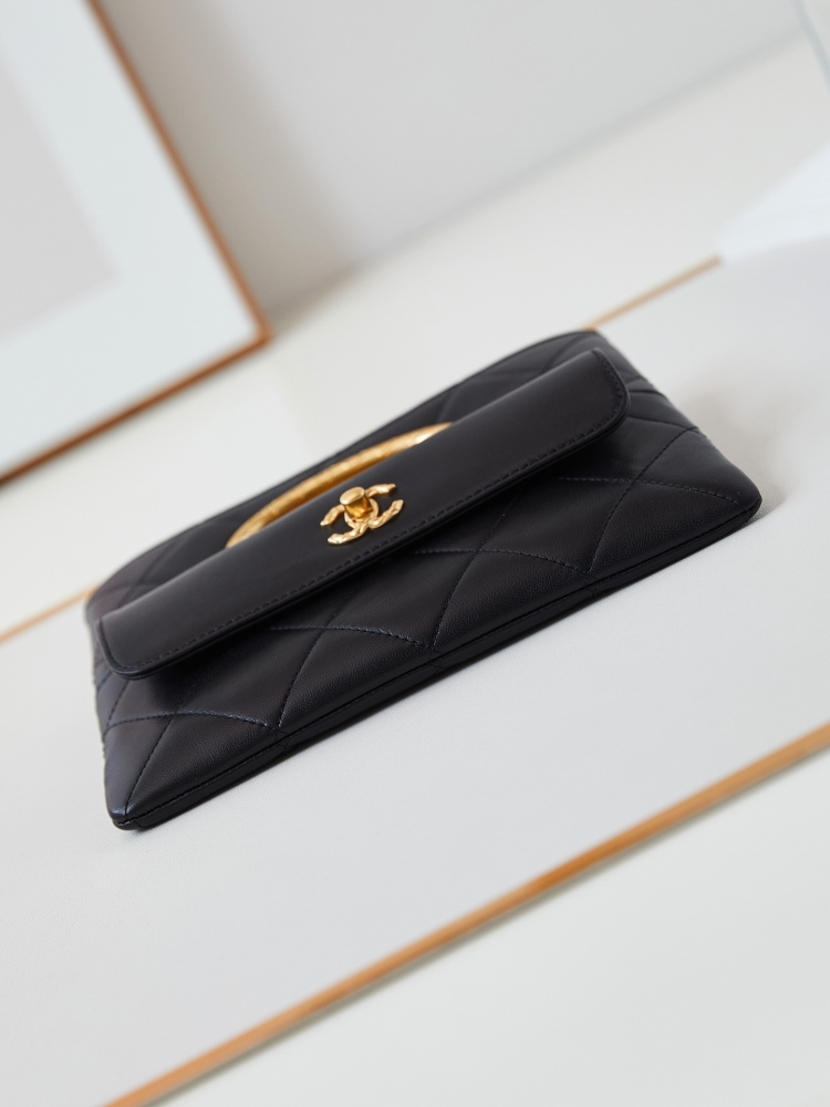 Chanel  24b new black gold evening bag