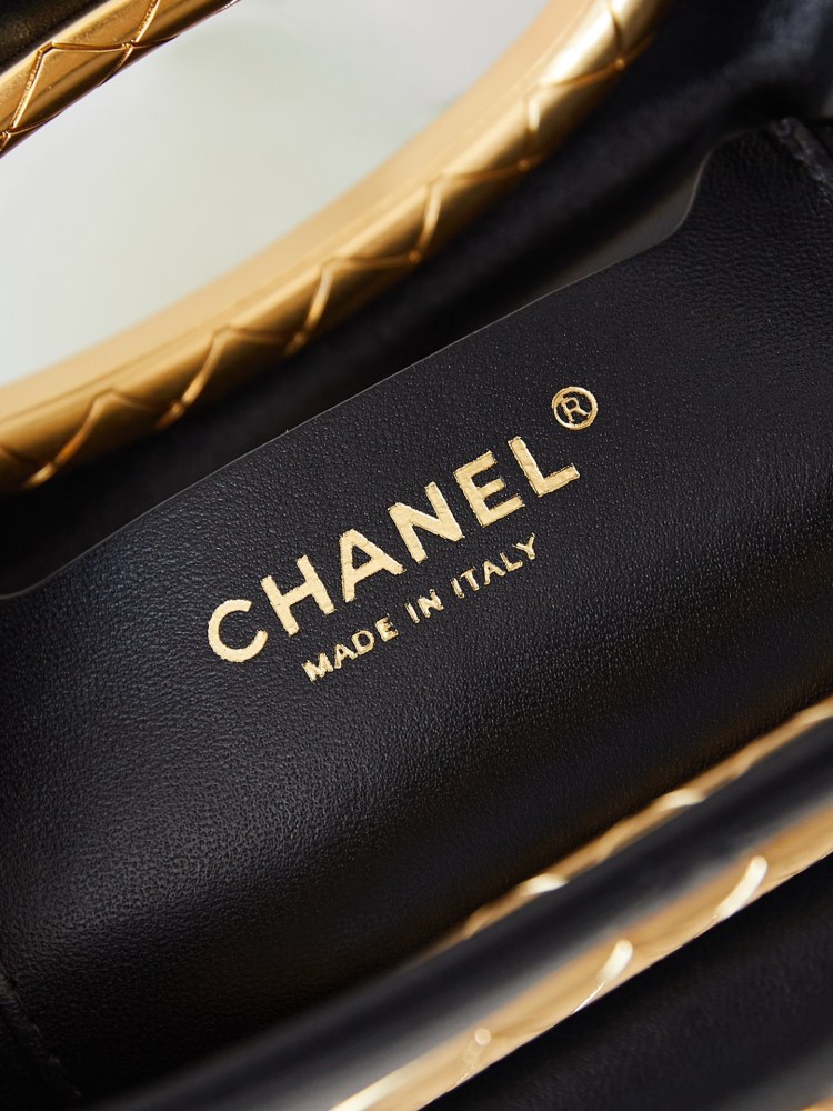 Chanel  24b new black gold evening bag