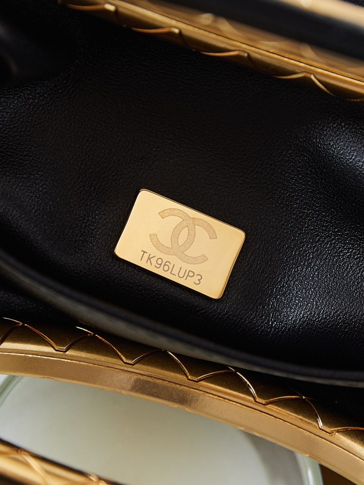Chanel  24b new black gold evening bag