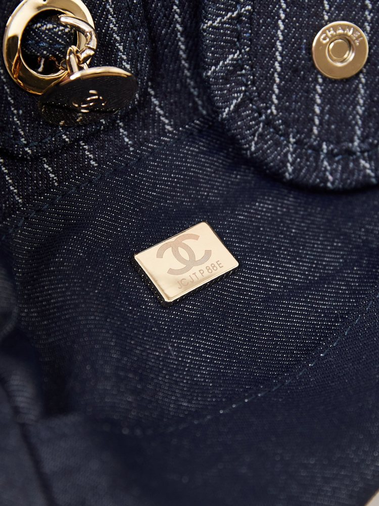 24A Newest Color Beach Bag Shopping Bag Striped Denim Beach Bag