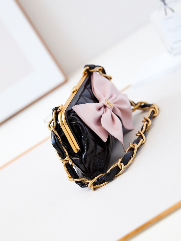 chanel  24A Bow Brogue Bags Beaded Brogue Clip On Bags