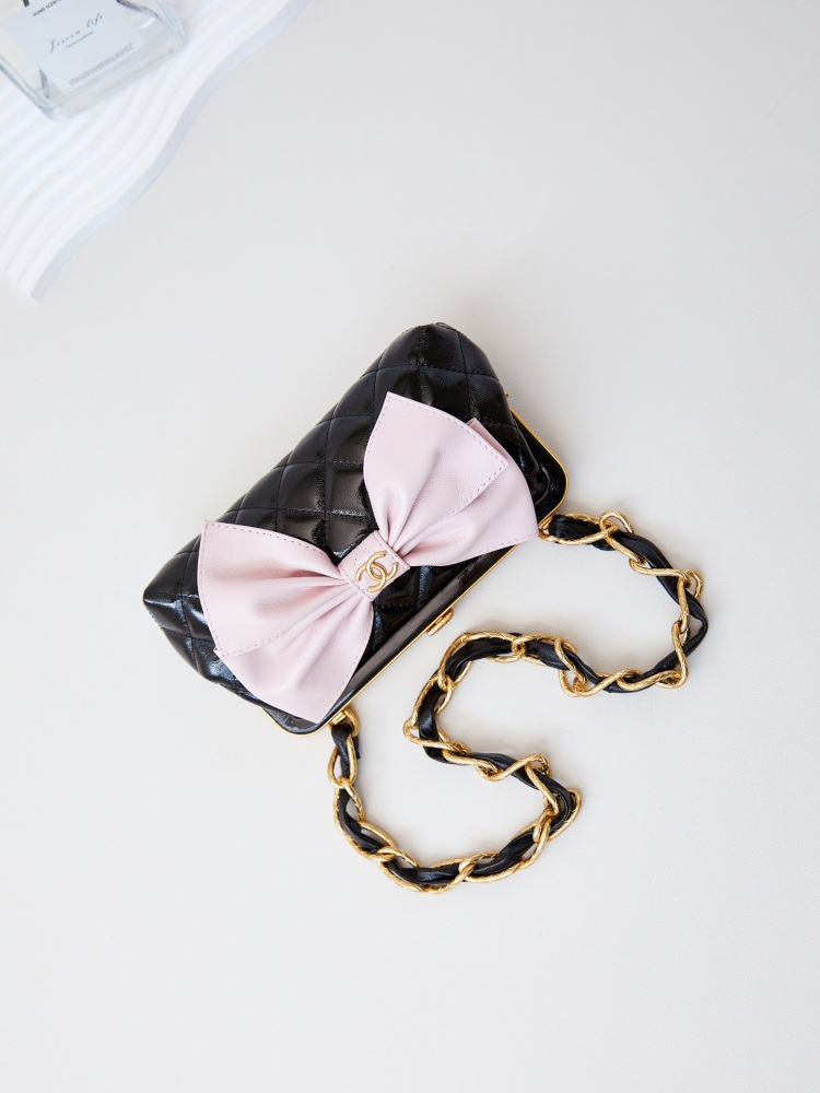 chanel  24A Bow Brogue Bags Beaded Brogue Clip On Bags