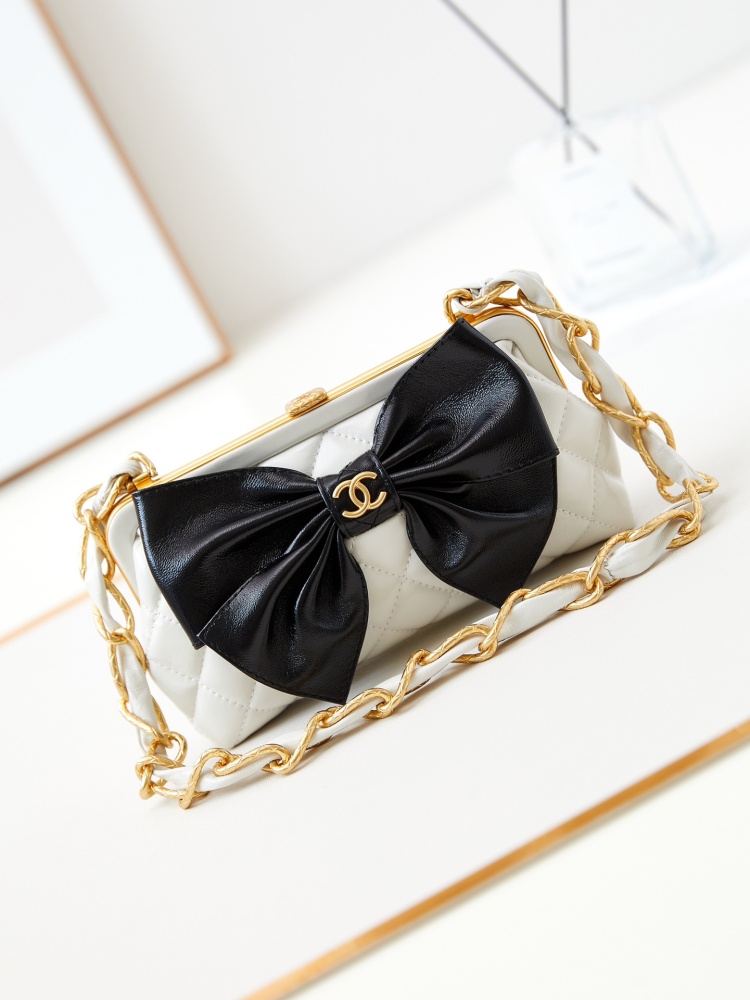 chanel  24A Bow Brogue Bags Beaded Brogue Clip On Bags