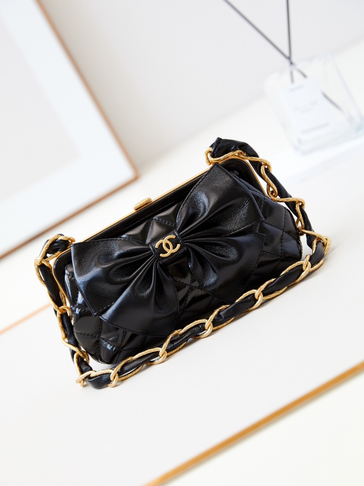chanel  24A Bow Brogue Bags Beaded Brogue Clip On Bags