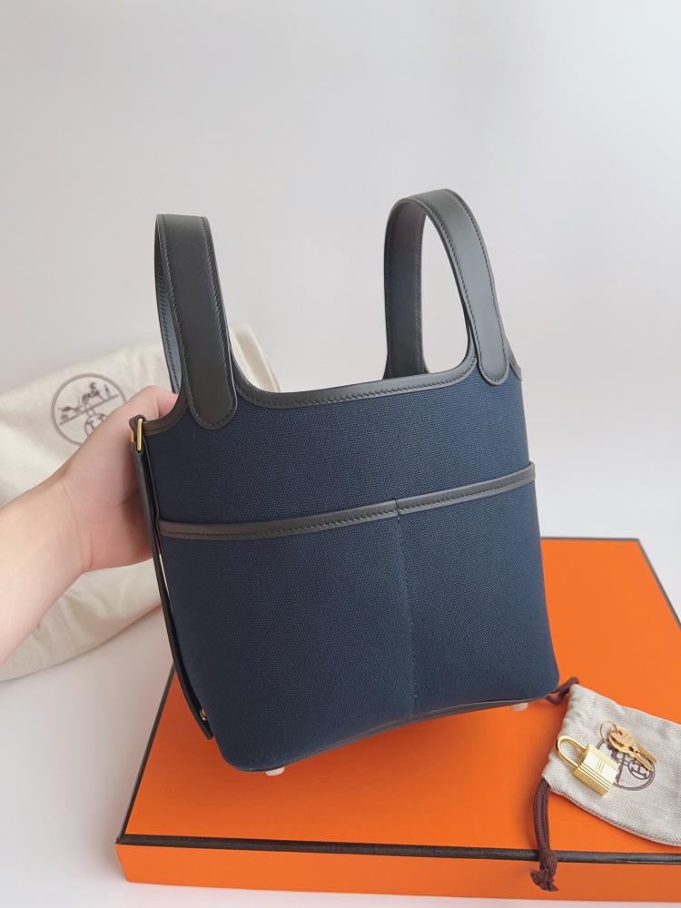Hermes Cargo Picotin Canvas Vegetable Basket