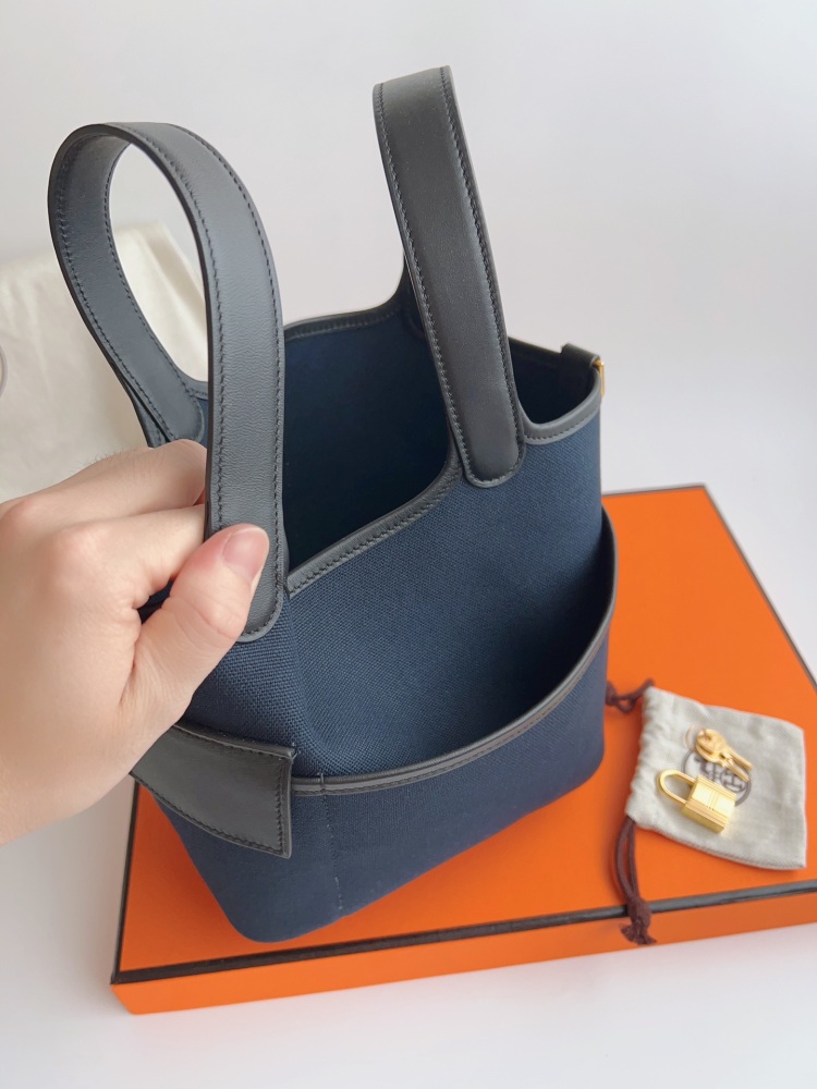 Hermes Cargo Picotin Canvas Vegetable Basket