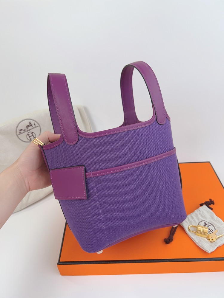 Hermes Cargo Picotin Canvas Vegetable Basket