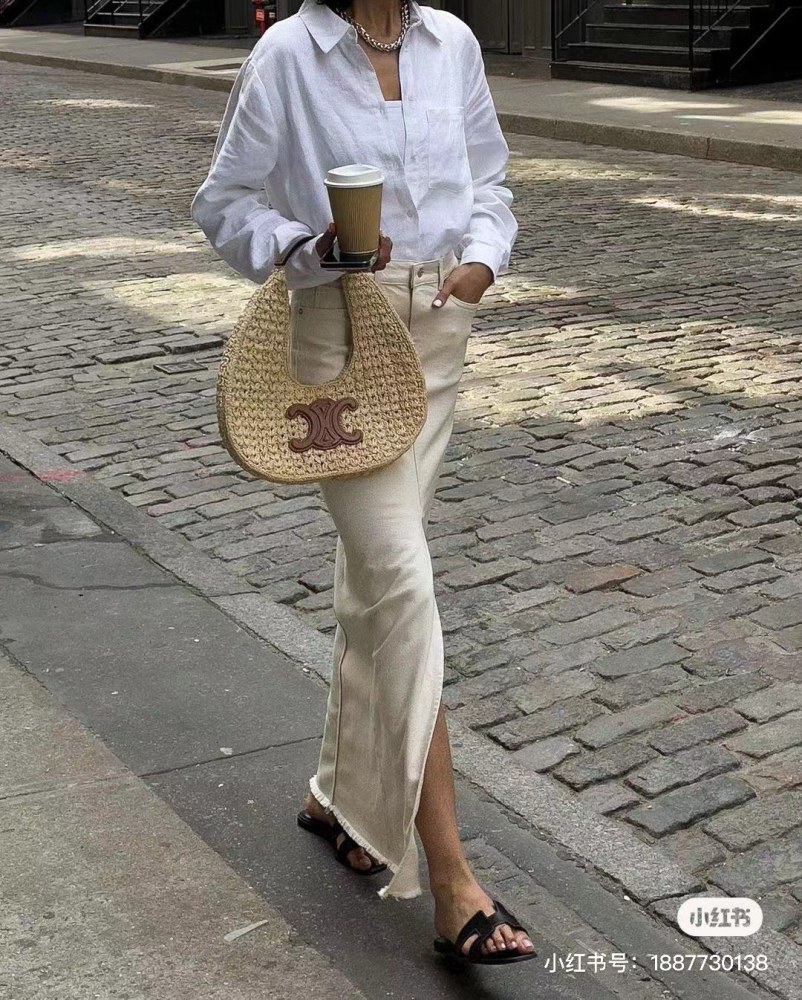 CE Hobo straw bag