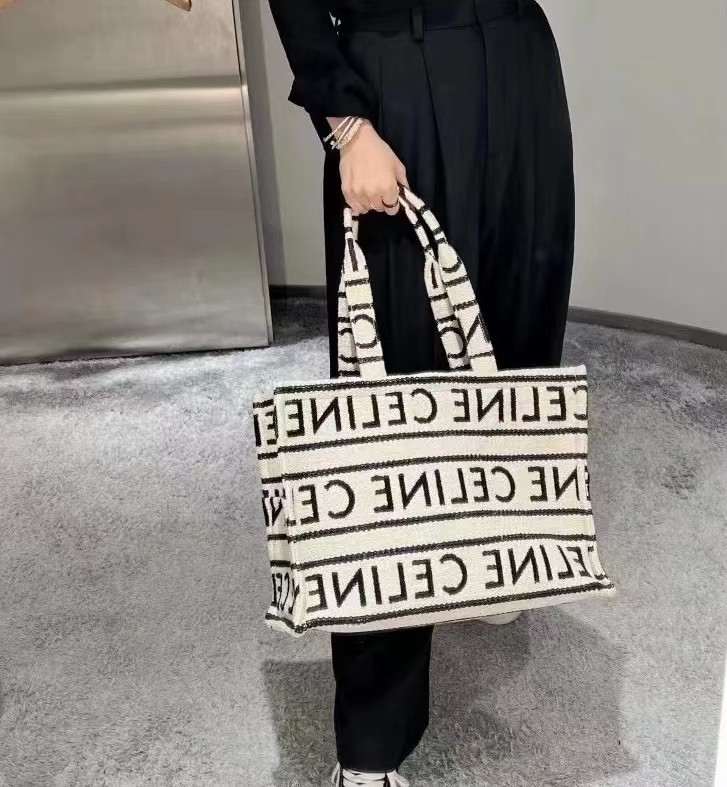 Celine new for fall, the all-over printed textile large Tote