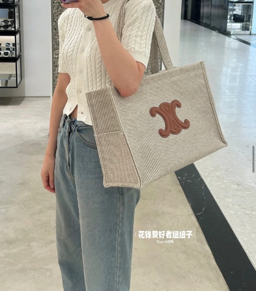 Celine new for fall, the all-over printed textile large tote